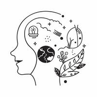 Environmentalist double exposure with nature scenes concept as An environmentalists profile combined with nature scenes symbolizing environmental responsibility and conservation I Dynamic vector