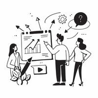 Entrepreneurs discussing a new startup concept as High resolution image of entrepreneurs discussing a new startup with a glossy backdrop emphasizing innovation and strategic planni Dynamic Set 2 vector