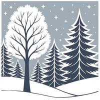 Enchanting winter forest seamless tile pattern with snow covered trees and twinkling lights concept as Snow covered trees and twinkling lights create an enchanting winter forest se Dynamic vector