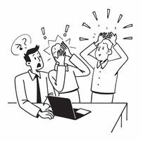Employees reacting to a sudden policy change concept as High resolution image of employees reacting to a sudden policy change with a panicked and tense atmosphere highlighting the Dynamic Set 2 vector