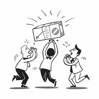 Employees handling a product recall crisis concept as High resolution image of employees handling a product recall crisis with a panicked atmosphere capturing the urgency and stres Dynamic Set 2 vector