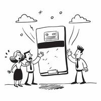 Employees facing a sudden IT system failure concept as High resolution image of employees facing a sudden IT system failure with a panicked atmosphere highlighting the technical ch Dynamic vector