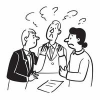 Employees in a heated discussion about a crisis concept as High resolution image of employees in a heated discussion about a crisis highlighting the tension and differing opinions Dynamic vector