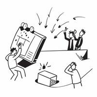 Employees dealing with a sudden market crash concept as High resolution image of employees dealing with a sudden market crash highlighting their panic and the chaotic atmosphere in Dynamic Set 2 vector