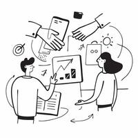 Employees collaborating on a successful project concept as High resolution image of employees collaborating on a successful project showcasing teamwork productivity and professiona Dynamic vector