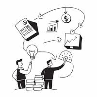 Employees brainstorming for business growth concept as High resolution image of employees brainstorming for business growth emphasizing creativity collaboration and professional ac Dynamic Set 2 vector