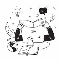 Employee reading a book in a cozy home setting concept as High resolution image of an employee reading a book in a cozy home setting capturing the essence of relaxation and mental Dynamic vector