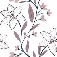 Elegant spring flower seamless pattern with orchids and lilies for luxurious home decor concept as Luxurious orchids and lilies in seamless patterns for elegant and refined spring Dynamic vector