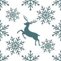 Elegant snowflake and reindeer seamless tile pattern with festive winter motifs concept as Elegant snowflakes paired with reindeer create a seamless tile pattern with festive winte Dynamic vector
