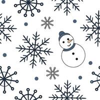 Elegant snowflake and snowman seamless tile pattern with playful winter elements concept as Playful snowmen paired with elegant snowflakes create a seamless tile pattern with fun w Dynamic vector