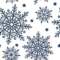 Elegant snowflake and lace seamless tile pattern with intricate details and frosty accents concept as Intricate lace details on elegant snowflakes create a seamless tile pattern wi Dynamic vector