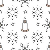 Elegant snowflake and candle seamless tile pattern with warm winter glow and frosty accents concept as Elegant snowflakes paired with warm candles create a seamless tile pattern wi Dynamic Set 3 vector
