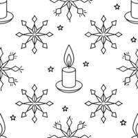 Elegant snowflake and candlelight seamless tile pattern with glowing winter ambiance concept as Glowing candlelight paired with elegant snowflakes create a seamless tile pattern wi Dynamic vector