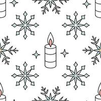 Elegant snowflake and candle seamless tile pattern with warm winter glow and frosty accents concept as Elegant snowflakes paired with warm candles create a seamless tile pattern wi Dynamic vector