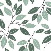 Elegant eucalyptus leaves seamless tile pattern with soft green hues and a relaxing spring atmosphere concept as Soft green eucalyptus leaves create an elegant relaxing seamless ti Dynamic vector