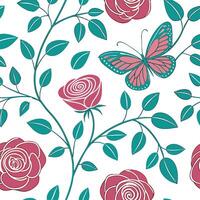 Elegant Easter roses and butterflies seamless tile pattern with vibrant spring hues concept as Vibrant spring hues adorn elegant Easter roses and butterflies in seamless tile patte Dynamic Set 2 vector