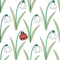 Elegant Easter hyacinths and ladybugs seamless tile pattern with graceful spring motifs concept as Graceful spring motifs with elegant Easter hyacinths and ladybugs create seamless Dynamic vector