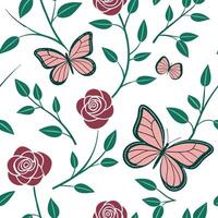Elegant Easter roses and butterflies seamless tile pattern with vibrant spring hues concept as Vibrant spring hues adorn elegant Easter roses and butterflies in seamless tile patte Dynamic vector