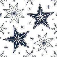Elegant Christmas stars and snowflakes seamless tile pattern with sparkling accents concept as Sparkling accents adorn elegant Christmas stars and snowflakes in seamless tile patte Dynamic vector