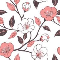 Elegant camellia seamless tile pattern with soft pink and white blooms exuding refined elegance concept as Soft pink and white camellias form a refined seamless tile pattern perfec Dynamic vector