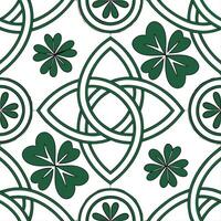 Elegant Celtic knots and shamrocks seamless tile pattern with rich green tones concept as Rich green tones highlight elegant Celtic knots intertwined with shamrocks in seamless til Dynamic vector