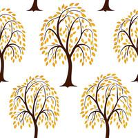 Elegant autumn trees seamless tile pattern with birch and cherry trees for sophisticated fall decor concept as Elegant birch and cherry trees arranged seamlessly for sophisticated Dynamic Set 4 vector