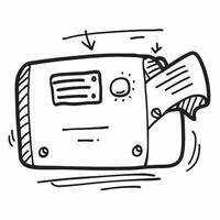 Doodle line icon of a suitcase concept as A doodle line icon of a suitcase representing travel business trips and professional journeys ideal for business travel themed visuals in Dynamic vector
