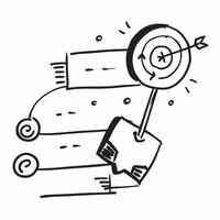 Doodle line icon of a target concept as A doodle line icon of a target representing goals objectives and business success ideal for strategic planning and achievement themed visual Dynamic vector