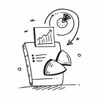 Doodle line icon of a pie chart concept as A doodle line icon of a pie chart representing data analysis statistics and business insights ideal for presentations and reports in Pho Dynamic vector