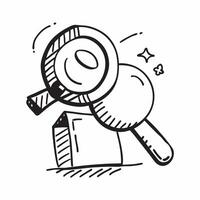 Doodle line icon of a magnifying glass concept as A doodle line icon of a magnifying glass symbolizing search focus and business research perfect for analysis and investigation the Dynamic vector