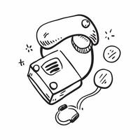 Doodle line icon of a phone concept as A doodle line icon of a phone symbolizing communication contact and business connections ideal for customer service and interaction themed vi Dynamic vector
