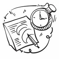Doodle line icon of a clock concept as A doodle line icon of a clock representing time management scheduling and business productivity ideal for organizational and efficiency theme Dynamic vector