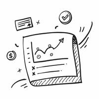 Doodle line icon of a graph concept as A doodle line icon of a graph representing growth progress and business performance ideal for business growth and success themed visuals in Dynamic vector
