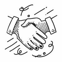 Doodle line icon of a handshake concept as A doodle line icon of a handshake symbolizing agreement partnership and collaboration perfect for business agreements and cooperation the Dynamic vector