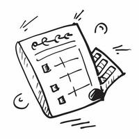 Doodle line icon of a calculator concept as A doodle line icon of a calculator symbolizing calculations finance and business accounting perfect for financial and budget themed visu Dynamic vector