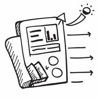 Doodle line icon of a bar graph concept as A doodle line icon of a bar graph representing data analysis and business performance ideal for analytical and report themed visuals in Dynamic vector