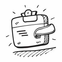 Doodle line icon of a briefcase concept as A simple doodle line icon of a briefcase representing business professionalism and organization ideal for business related visuals and pr Dynamic vector