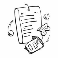 Doodle line icon of a clipboard concept as A doodle line icon of a clipboard symbolizing tasks organization and business management perfect for productivity and planning themed vis Dynamic vector