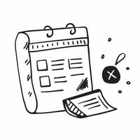 Doodle line icon of a calendar concept as A doodle line icon of a calendar representing scheduling planning and time management ideal for business organization and productivity the Dynamic vector