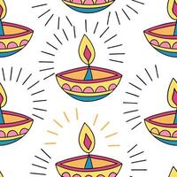 Diwali lamps seamless tile pattern with colorful diyas and vibrant lights for festive home decor concept as Colorful diyas and vibrant lights arranged seamlessly to create festive Dynamic vector