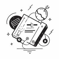Digital transformation icon with space for text and graphics on a blue background concept as A modern digital transformation icon design featuring space for both text and graphics Dynamic Set 4 vector