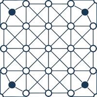 Digital network seamless pattern with futuristic fiber optic lines and data nodes arranged in an interlocking grid isolated white balance tech elegance concept as Fiber optic lines Dynamic vector