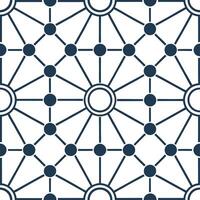Digital network seamless pattern combining minimal data streams and abstract connection nodes arranged in symmetrical tile design isolated white balance crisp modern style concept Dynamic vector