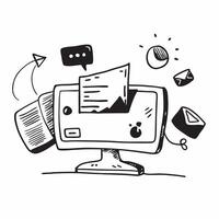 Desk and monitor icon with copy space for social media posts concept as An illustrative desk and monitor icon with copy space tailored for social media posts and digital marketing Dynamic vector