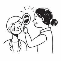 Dermatologist examining a patients skin condition concept as A dermatologist examines a patients skin condition highlighting expertise and precision Ideal for dermatology and heal Dynamic Set 3 vector