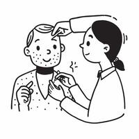 Dermatologist treating a patient with psoriasis concept as A dermatologist treats a patient with psoriasis emphasizing care and symptom relief Ideal for dermatology and skincare a Dynamic vector