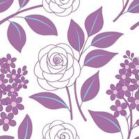Delicate spring pastel seamless tile pattern with roses and lilacs for romantic garden designs concept as Soft pastel roses and lilacs arranged seamlessly for a romantic garden ins Dynamic vector