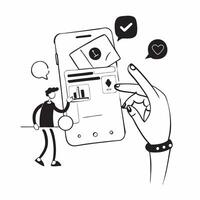 Customer application illustration with copy space for business reports concept as A visually appealing customer application illustration with copy space designed to enhance busines Dynamic vector
