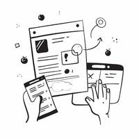 Customer application illustration with space for text and graphics concept as An illustrative customer application design featuring ample space for both text and graphics perfect f Dynamic vector