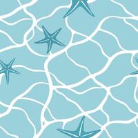 Crystal clear blue water seamless tile pattern with gentle ripples symbolizing beach tranquility concept as Crystal clear blue water with gentle ripples creates a seamless tile pat Dynamic vector